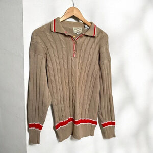 Neutral  vintage polo assn cable knit preppy knit S